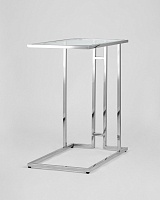 Журнальный столик Бостон 500х320х580 прозрачное стекло сталь серебро