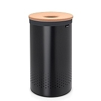 Бак для белья Brabantia с пробковой крышкой 60 л черный матовый 120022