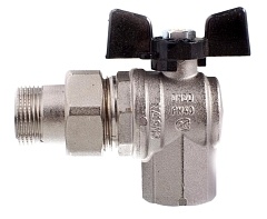 Кран шаровой Bugatti 3/4&quot; с накидной гайкой угловой (бабочка) серия Oregon 05940005