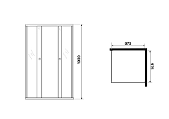 Душевой уголок Niagara Eco 1900x975x975 (матовое стекло) хром матовый NG-1010-14QMT