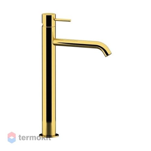 Смеситель высокий для накладной раковины Remer X Style глянцевое золото X11LXLDO