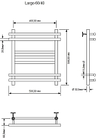 Водяной полотенцесушитель Aquanet Largo 600x400 хром 00266743