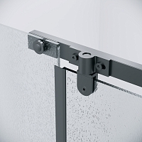 Душевой уголок Grossman Pragma 1950x1000x900 (стекло шиншилла) левый черный матовый 120.K33.03.1090.21.02