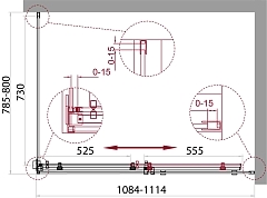 Душевой уголок BelBagno Acqua 1950x1100x800 хром ACQUA-AH-1-110/80-C-Cr