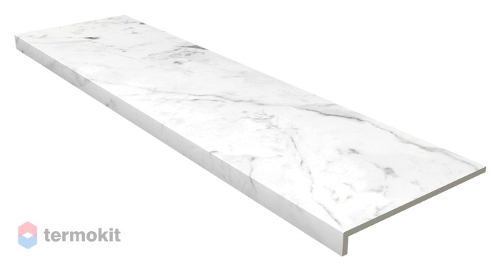 Ступень Gres de Aragon Marble Rout. Carrara Blanco фронтальная 31,5x119,7