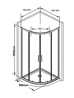 Душевой уголок Ravak Blix Slim BLSCP4 1950x900x900 полированный алюминий X3BM70C00Z1