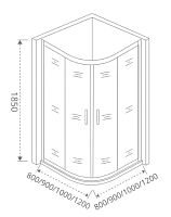 Душевой уголок Good Door Latte 1850x1000x1000 (матовое стекло) ЛА00027