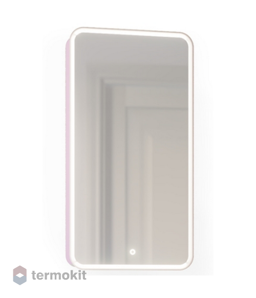 Зеркальный шкаф Jorno Pastel 46 подвесная с подсветкой розовый иней Pas.03.46/PI