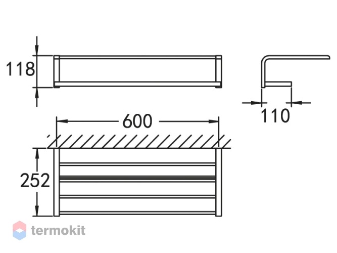 Полка для полотенец Cezares ULTIMA CZR-F-8925