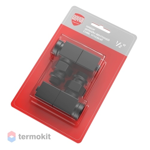 Royal Thermo Набор ручной регулировки угловой CUBE (черный), 1/2"
