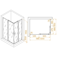 Душевой уголок RGW Passage PA-040B 1950x900x1200 (матовое стекло) черный 3508104092-24