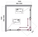 Душевой уголок BelBagno UNO 1950x1000x1000 хром UNO-195-A-2-100-C-Cr