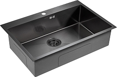 Мойка для кухни Paulmark KRONER 75 вороненая сталь PM217551-GM