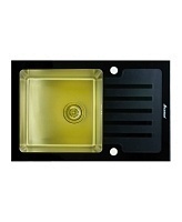 Мойка для кухни Seaman Eco Glass вентиль-автомат золото SMG-780B-Gold.B
