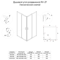 Душевой уголок Veconi Rovigo RV-27G 1900x1000x800 золото брашированное RV27G-10080-01-C8