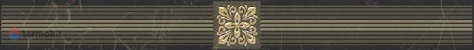 Керамическая плитка Laparet Royal Бордюр чёрный 6,3х60