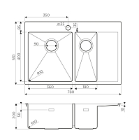 Мойка для кухни Omoikiri Akisame 78-2-GM-L 4973101