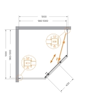 Душевой уголок Cezares Relax 304 2000x1000x1000 брашированное золото RELAX-304-P-1-100-C-BORO