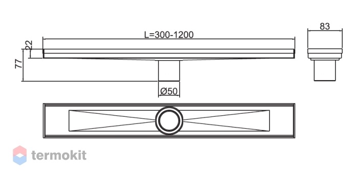 Трап для душа линейный RGW SDR-02-80-E1 80 хром 21210280-01