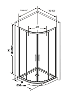 Душевой уголок Ravak Blix Slim BLSCP4 1950x800x800 полированный алюминий X3BM40C00Z1