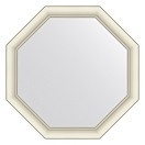 Зеркало в багетной раме EVOFORM OCTAGON 66 белый с серебром BY 7438