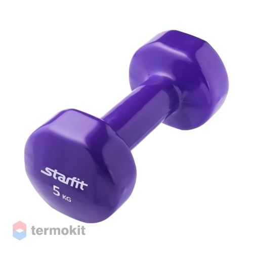 Гантель виниловая Starfit DB-101 5 кг, фиолетовая 1 шт