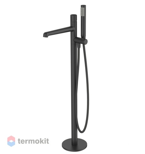 Напольный смеситель для ванны и душа BelBagno UNO черный матовый UNO-FMT-NERO