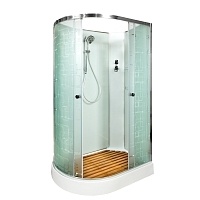 Душевая кабина Deto EM 110x110 Хром (узорчатое стекло) ЕМ1511 R N (без крыши)