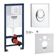 Система инсталляции для унитаза GROHE Rapid SL с панелью смыва Skate Air, комплект 4-в-1 38750001