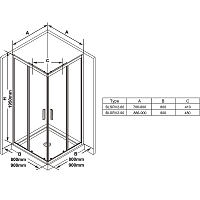 Душевой уголок Ravak Blix Slim BLSRV2 1950x800x800 черный X1LM40300Z1