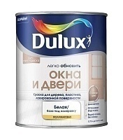 Dulux Окна и двери полуматовая, Эмаль для дерева и пластика на водной основе, база BW 0,75л