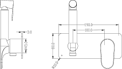 Встраиваемый смеситель с гигиеническим душем Boheme Spectre черный матовый 457-B УЦЕНЕННЫЙ