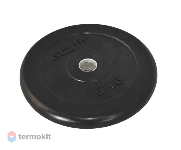 Диск обрезиненный Starfit BB-202 5 кг, d26 мм, черный