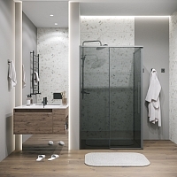 Душевой уголок Grossman Galaxy 1950x1400x1000 (тонированное стекло) графит сатин 120.K33.01.1410.42.10