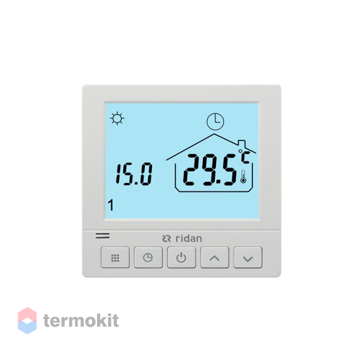 Программируемый электронный комнатный термостат Ридан WT-R 230V, встраиваемый