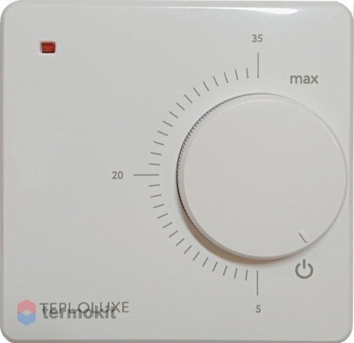 Терморегулятор Теплолюкс для теплого пола механический LC 001 белый