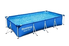 Бассейн Bestway каркасный прямоугольный 400х211х81 см, фильтрующий насос (220-240В), 56424