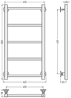 Водяной полотенцесушитель Стилье Версия-КН 800х400 (5) П 20x20 без покрытия, арт. 00640-8040