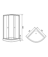 Душевой уголок Agger 2000x800x800 с поддоном (матовое стекло) хром A01-080MCR