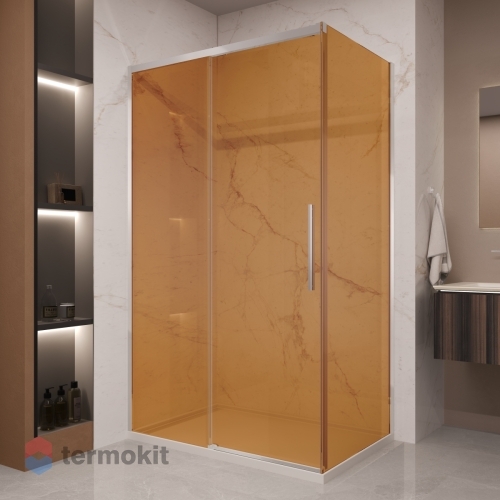 Душевой уголок Vincea Stella 2000x1200x900 (стекло янтарь) хром VSR-1ST9012GS