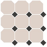 Керамогранит Top Cer Octagon 4416 oct14-1ch White Octagon 16/Black Dots 14 напольный 30x30