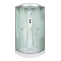 Душевая кабина Deto L 100x100 Хром (рифленое стекло) L 901 с электрикой
