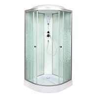 Душевая кабина Deto L 100x100 Хром (рифленое стекло) L 901 стандартная