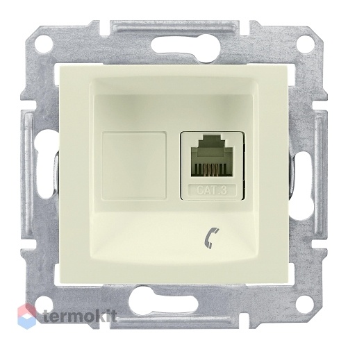 Розетка телефонная RJ11 Schneider Electric Sedna Шнайдер Электрик Седна Бежевая SDN4101147