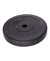 Диск пластиковый BaseFit BB-203 5 кг, d=26 мм, черный УТ-00019755