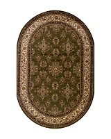 Ковёр Merinos Olympos 200x500 овальный зелёный/бежевый d064