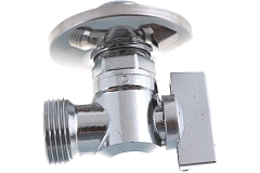 Elsen Кран шаровой угловой для стиральных машин с розеткой 3/4"x1/2" НН ручка-бабочка