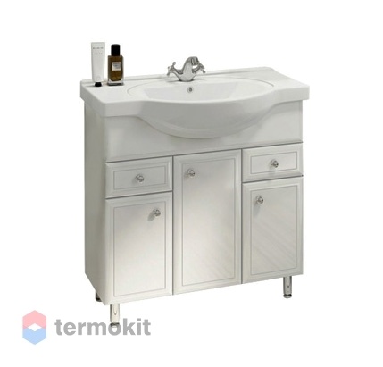 Тумба с раковиной Comforty Сочи-85 напольная белый глянец 00004134639