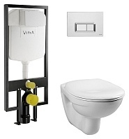 Комплект с инсталляцией Vitra Normus унитаз, инсталляция, кнопка хром, сиденье с микролифтом 9773B003-7200