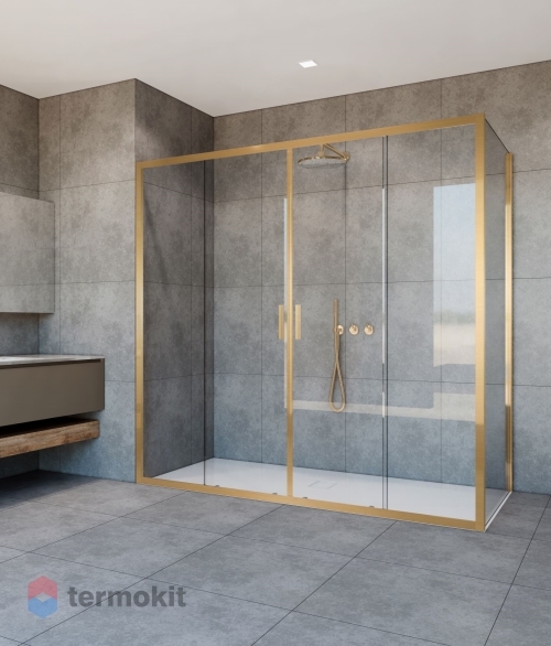 Душевой уголок Vincea Garda 1900x1700x900 брашированное золото VSR-1G29017CLG